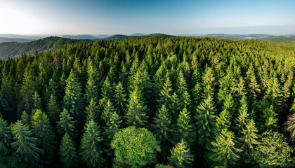  Bosque visto desde arriba con drones. Vista aérea de bosque con gran angular. 