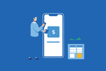A person uses a smartphone for a contactless payment at a point-of-sale terminal.  Illustrate ease and speed of the transaction.