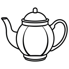 Tea pot vector isolated on white background