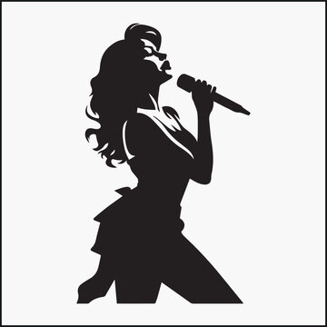 recommend clip art: singer with microphone silhouette
