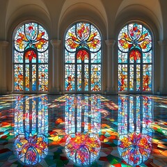 Glorious light passing through kaleidoscopic glass patterns high resolution picture
