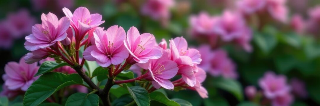 Densely packed branches of Royal Pelargonium Archie Pope with lilac flowers, botanical, pelargonium