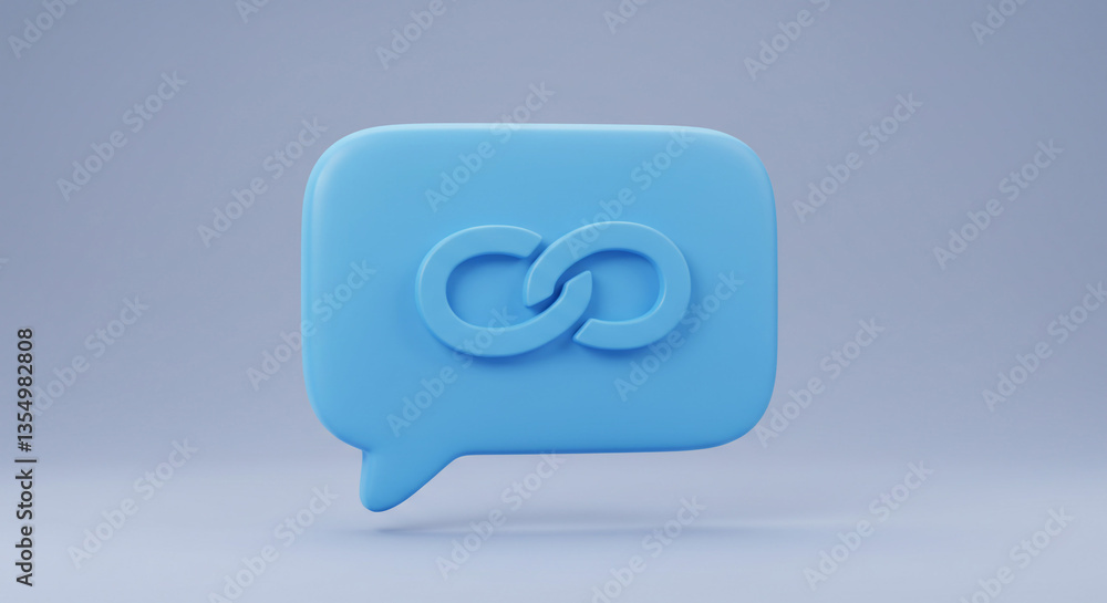 Aufkleber a light blue speech bubble displaying interconnectedness, symbolizing enduring communication and las