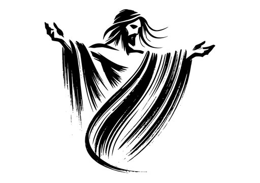 merciful jesus minimalist black vector line art