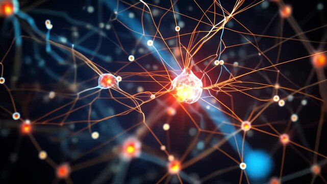 Detailed examination of neuronal interactions showcasing the complexity of the human brain's architecture and the signaling pathways that enable brain function and connectivity