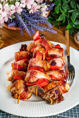 Tasty chicken skewers.