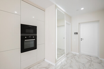 Entrance door in the hallway of the apartment interior