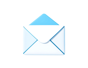 Open Blue and White Email Icon