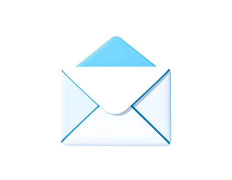 Open Blue and White Email Icon