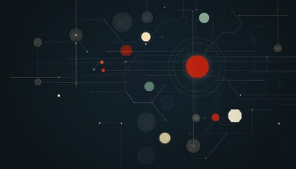 Abstract network design, futuristic connections, dark background