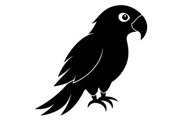 Parrot bird silhouette black vector