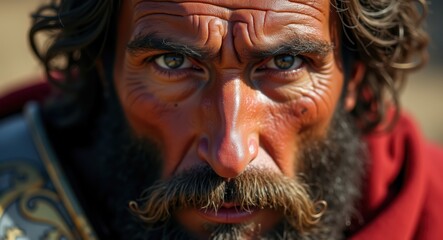 Biblical character warrior, Cinematic portrait close up
