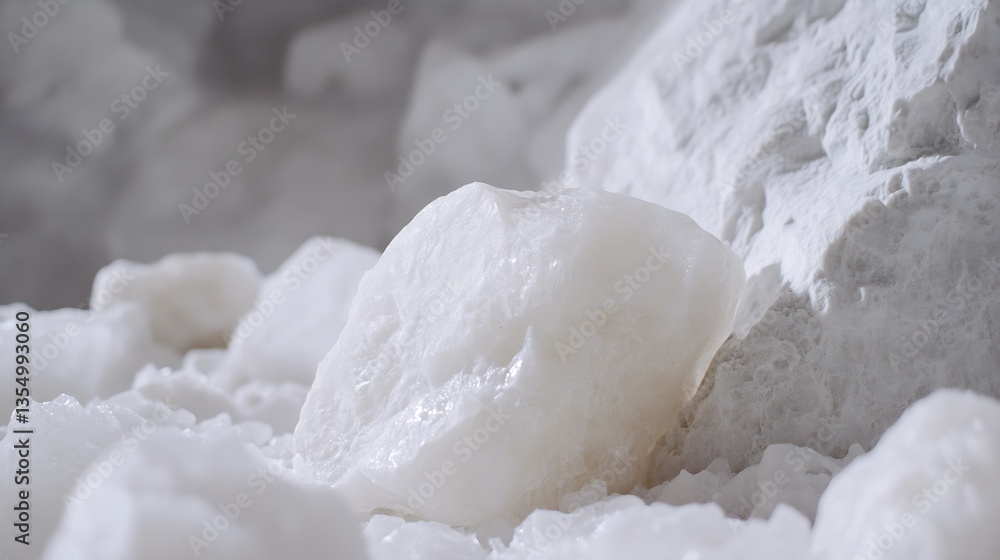 Aufkleber close up view of large white mineral rocks showcasing their natural texture and unique formations fo