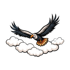 Elegant line drawing of an Andean condor in majestic flight, wings outstretched, against a clear sky.  Show details of its feathers and powerful physique.