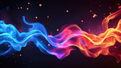Abstract swirling flames of contrasting colors
