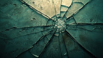 Shattered Glass, Close-up, Teal, Abstract, Background