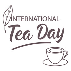 Obraz premium Minimalist and Chic International Tea Day logo design with Abstract Tea Elements