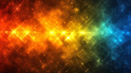 Obraz premium Vibrant Cosmic Nebula Background Glowing Stars Galaxy Universe Space Abstract Art