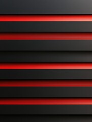 Fototapeta premium Abstract horizontal red lines on a black background with shadows, pattern, abstract, horizontal, red, lines, black, background