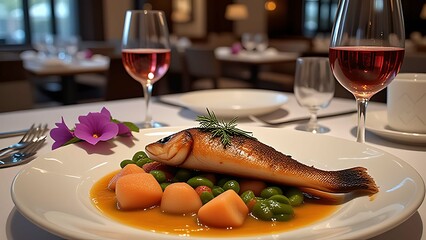 red wine on a plate