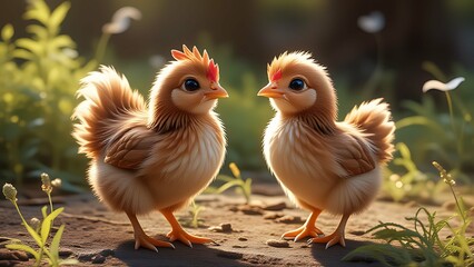 two little chicken