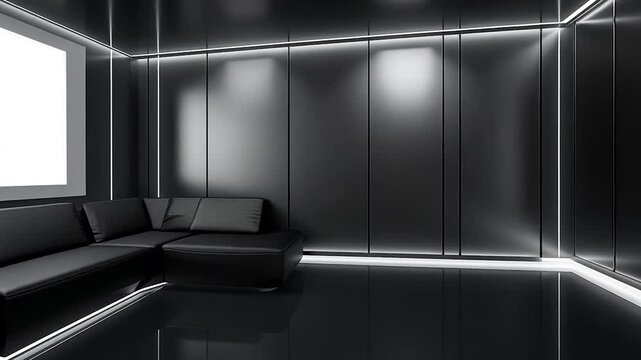 Modern, Dark Interior Living Room