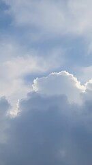 Cloudy sky with misty veils and subtle shading, peaceful, atmosphere