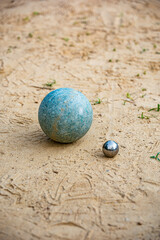 Detail of the Creole bocce ball set