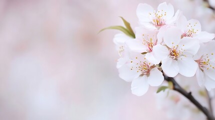 Obraz premium Beautiful Cherry Blossom Flowers in Soft Pink Background for Peaceful Nature Scene : Generative AI