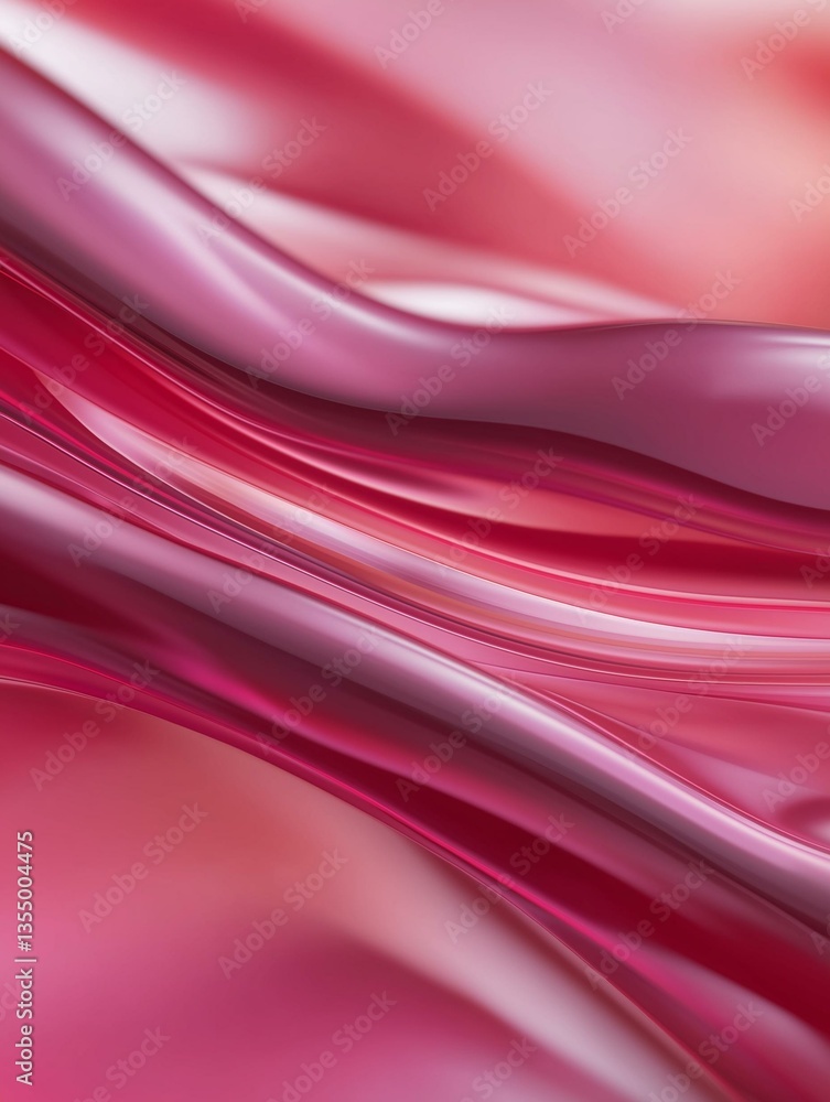 Poster abstract digital art piece with a pink and red color scheme. the background is a gradient of pink an