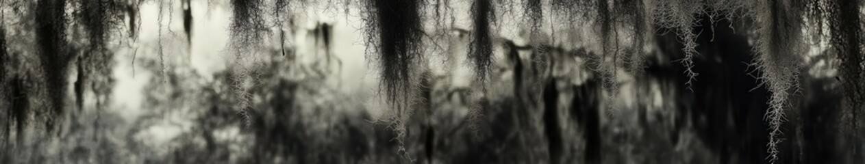 Elegance of hanging moss in nature