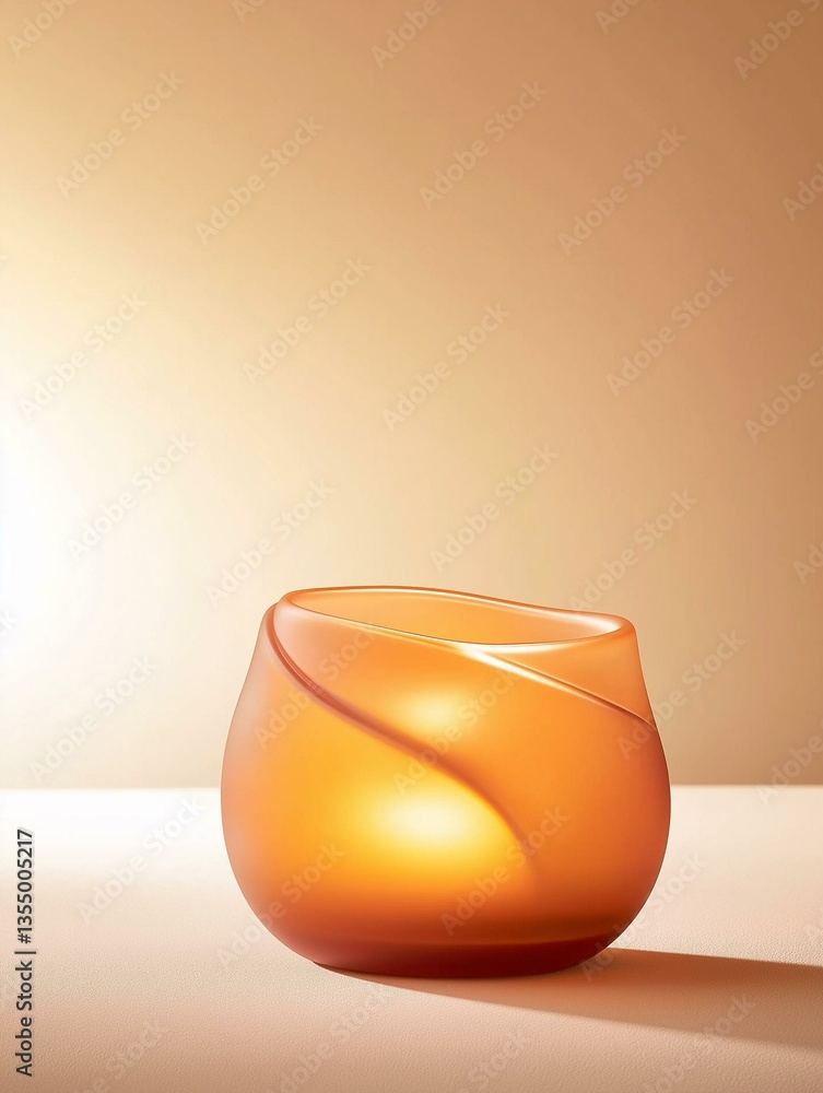 Poster 3d rendering of a small, round, orange-colored object on a white surface. the object appears to be m
