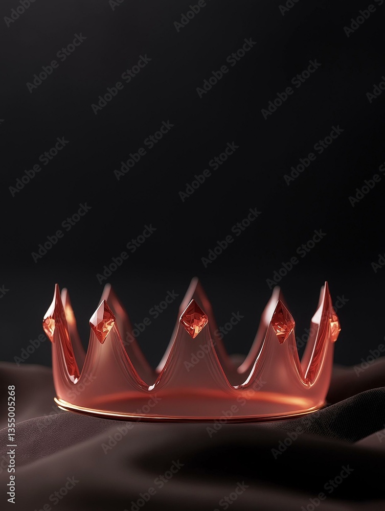 Poster close-up of a golden crown on a black background. the crown is made of a shiny, metallic material an