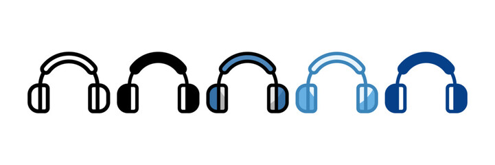 Headphones Icon Set Multiple Style Collection