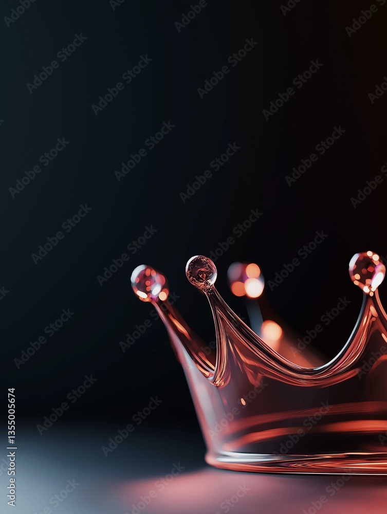 Poster close-up of a crown made of water droplets. the droplets are arranged in a way that they form a wave