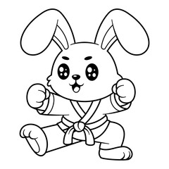 Bunny is great at martial arts, for coloring