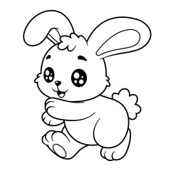 The bunny is walking, for coloring