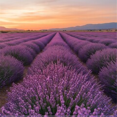 Obraz premium Lavender Field at Sunrise