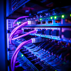 Wire network and equipment in rack cabinet
