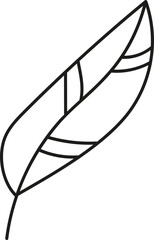 boho easter Simple line drawing of a leaf with patterned details. in doodle style