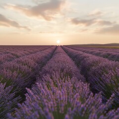 Fototapeta premium Lavender Field at Sunset