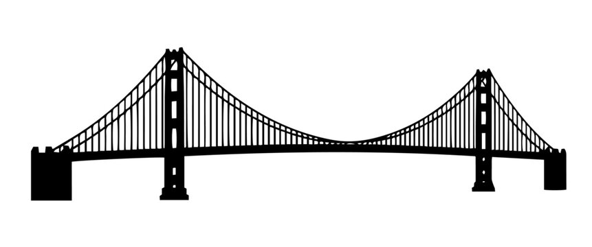 brooklyn bridge suspension silhouette print vector shape silhouette laser cutting engraving
