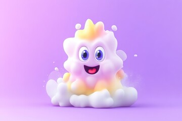 Cute, bubbly, 3D character, joyful expression