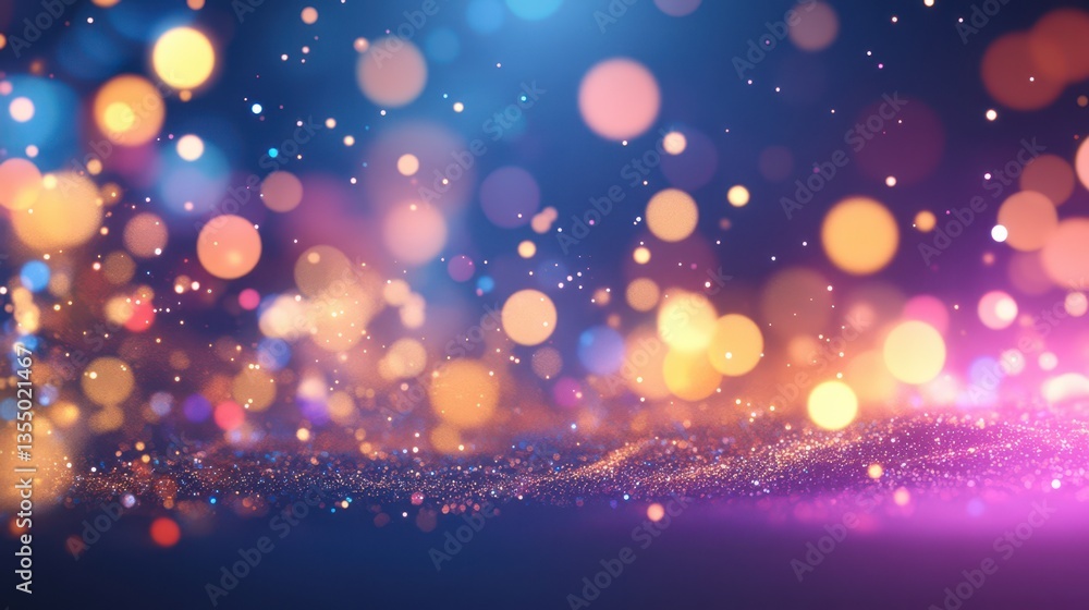 Wall mural abstract bokeh bliss: a captivating display of bokeh lights, dancing in a symphony of vibrant colors