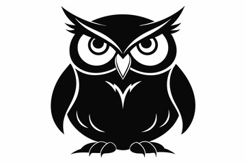 owl black silhouette vector