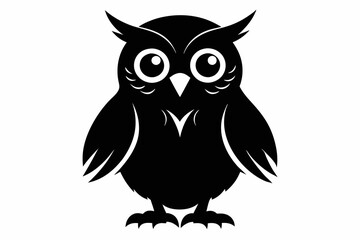 owl black silhouette vector