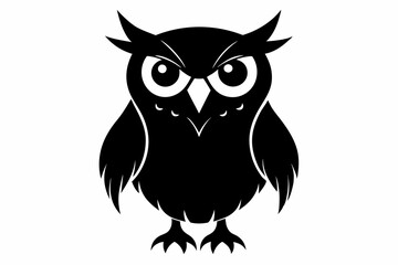 owl black silhouette vector