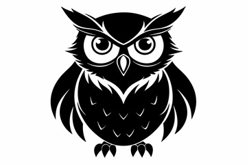 owl black silhouette vector