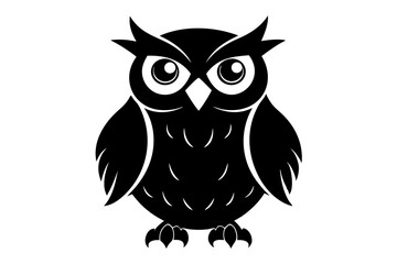 owl black silhouette vector