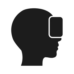 Virtual reality glasses, VR glasses sign isolated